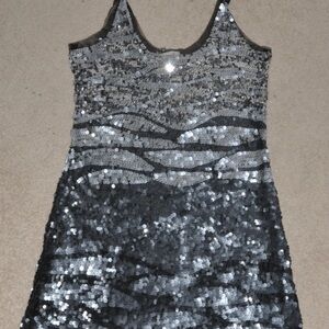 Arden B Metallic Sequin Top